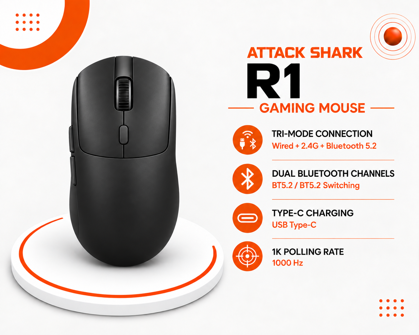 ماوس الألعاب ATTACK SHARK R1