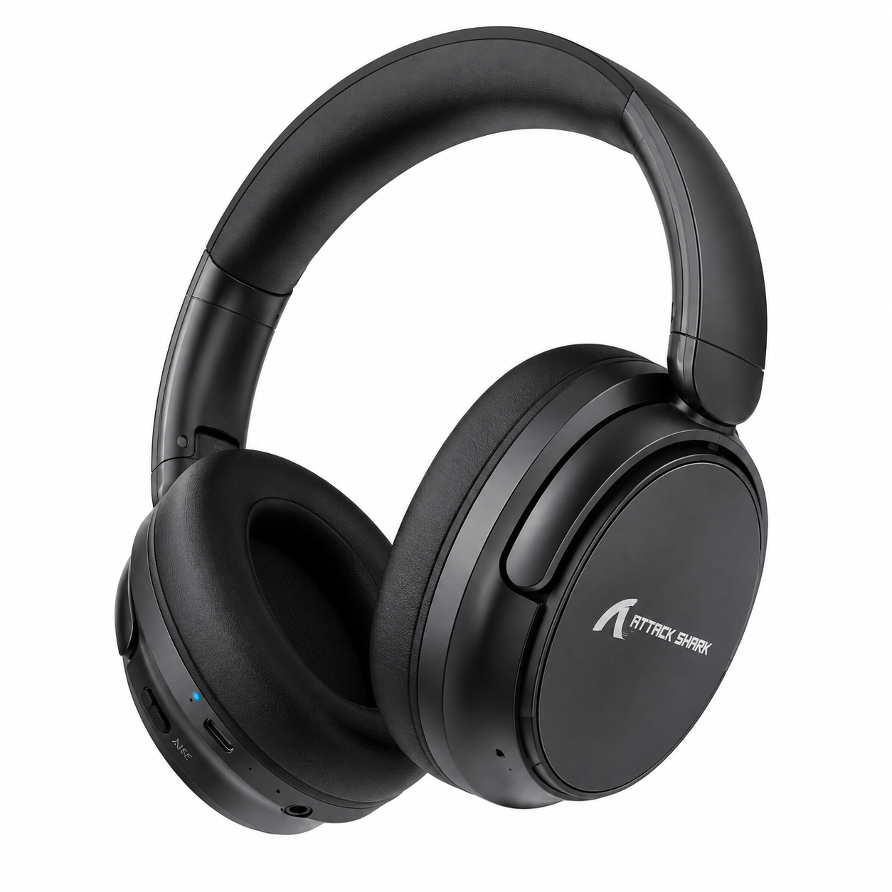 سماعة Attack Shark G300 - لاسلكية Bluetooth 5.3 - مشغلات 40mm - عزل ضوضاء ANC - اتصال سلكي 3.5mm - بطارية أكثر من 20 ساعة - شحن USB-C - وزن 210g