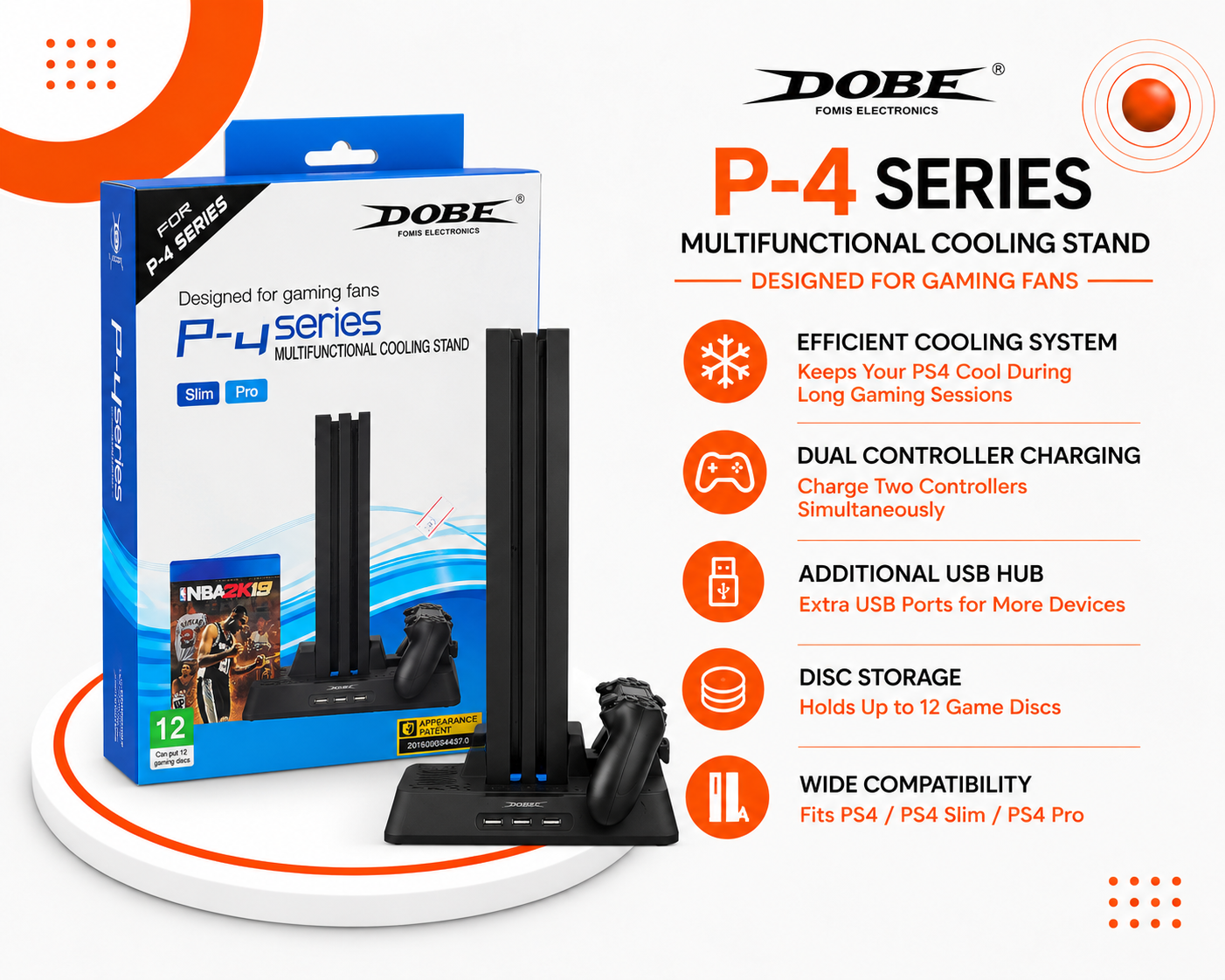 قاعدة تبريد DOBE P-4 Series Multifunctional Cooling Stand