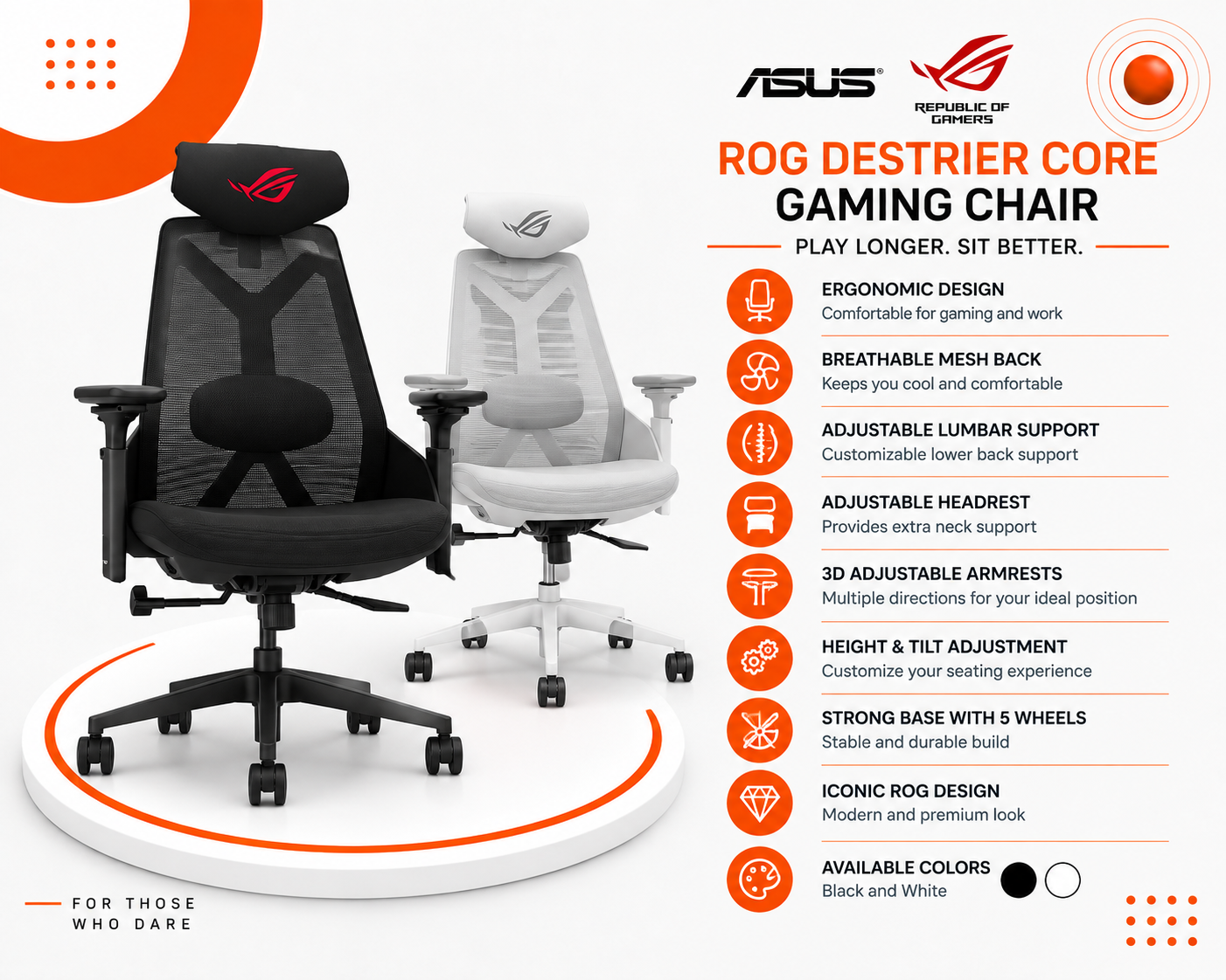 كرسي ASUS ROG Destrier Core Gaming Chair