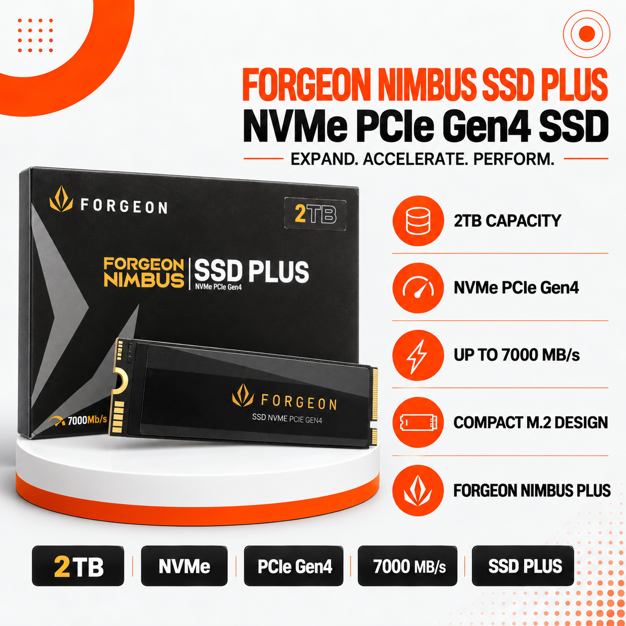 قرص التخزين FORGEON NIMBUS SSD PLUS 2TB
