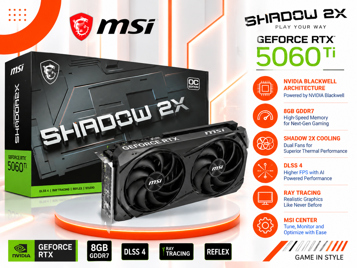 MSI GeForce RTX 5060 Ti 16G SHADOW 2X OC