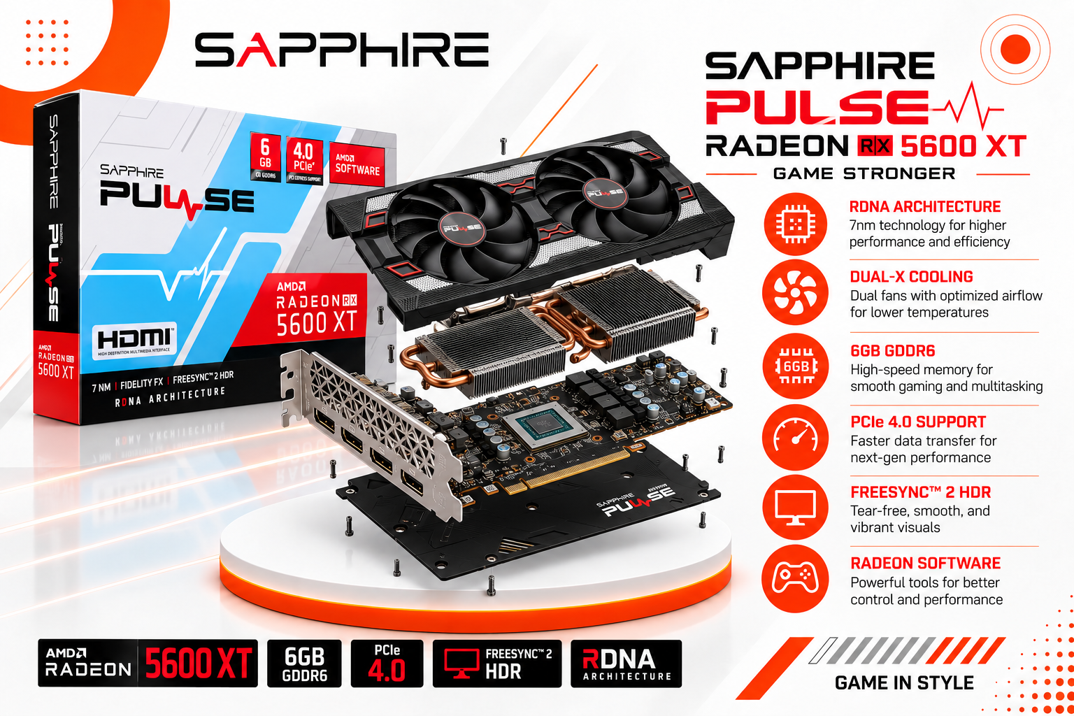 SAPPHIRE PULSE Radeon RX 5600 XT 6GB(used)