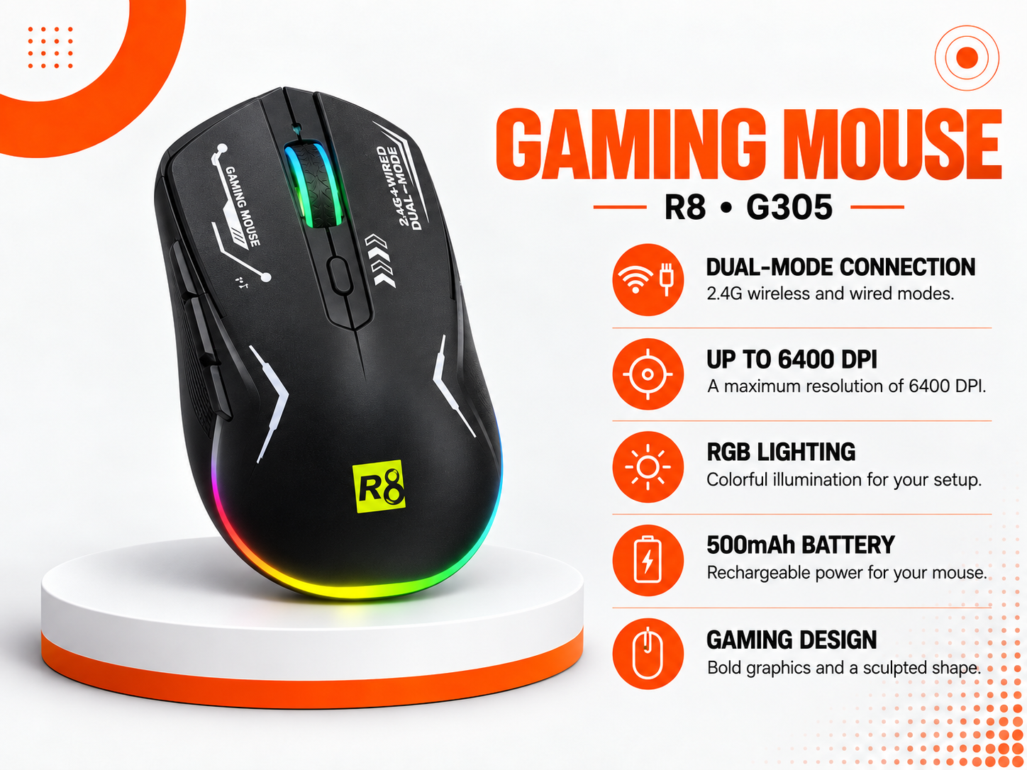 ماوس R8 G305 Gaming Mouse