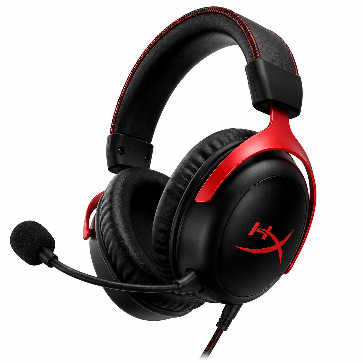 سماعة HyperX Cloud III - سماعة ألعاب سلكية - مشغلات 53mm - DTS Headphone:X Spatial Audio - ميكروفون 10mm قابل للفصل - Memory Foam - اتصال 3.5mm + USB-C / USB-A - لون أسود/أحمر