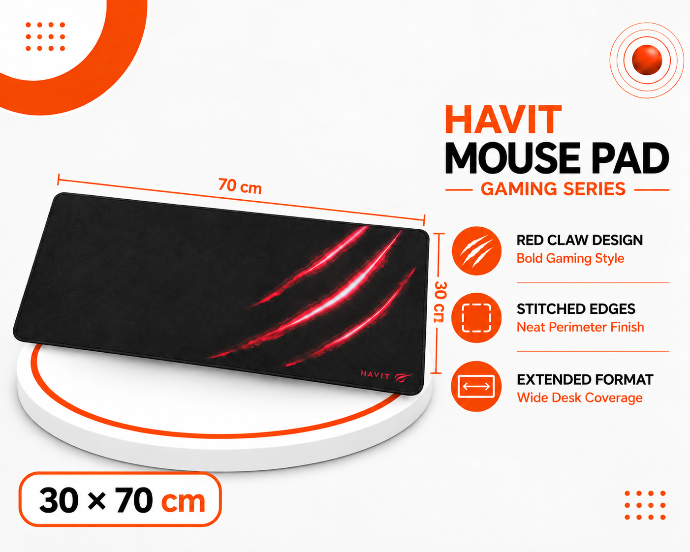 ماوس باد HAVIT للألعاب – تصميم Red Claw