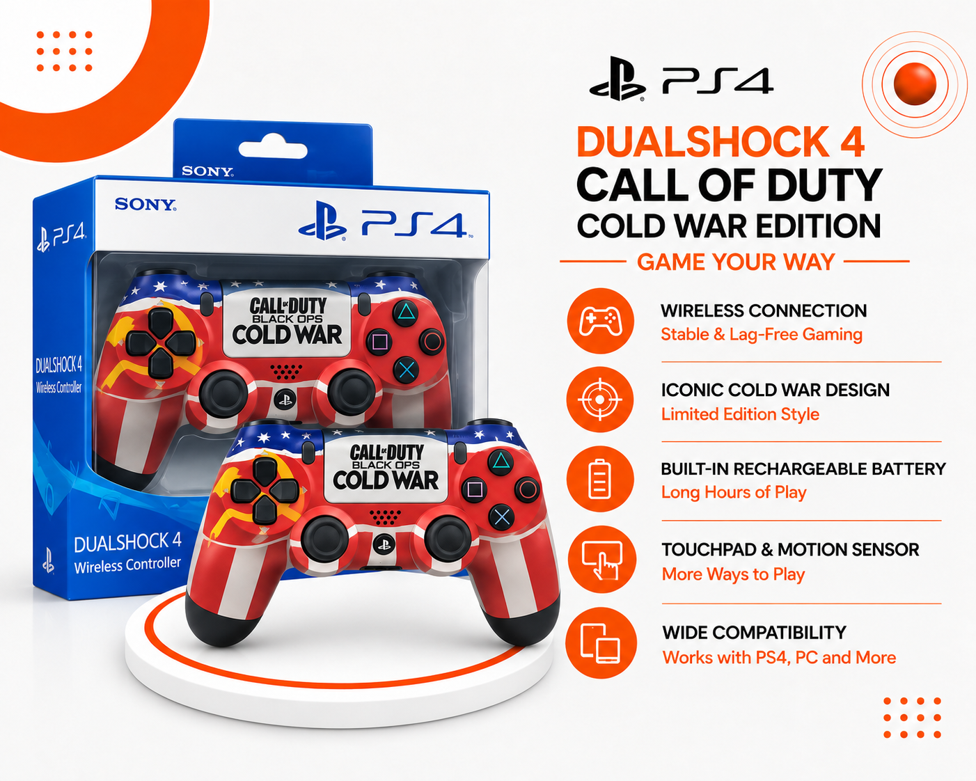 يد تحكم PS4 DualShock 4 – Call of Duty Black Ops Cold War Edition