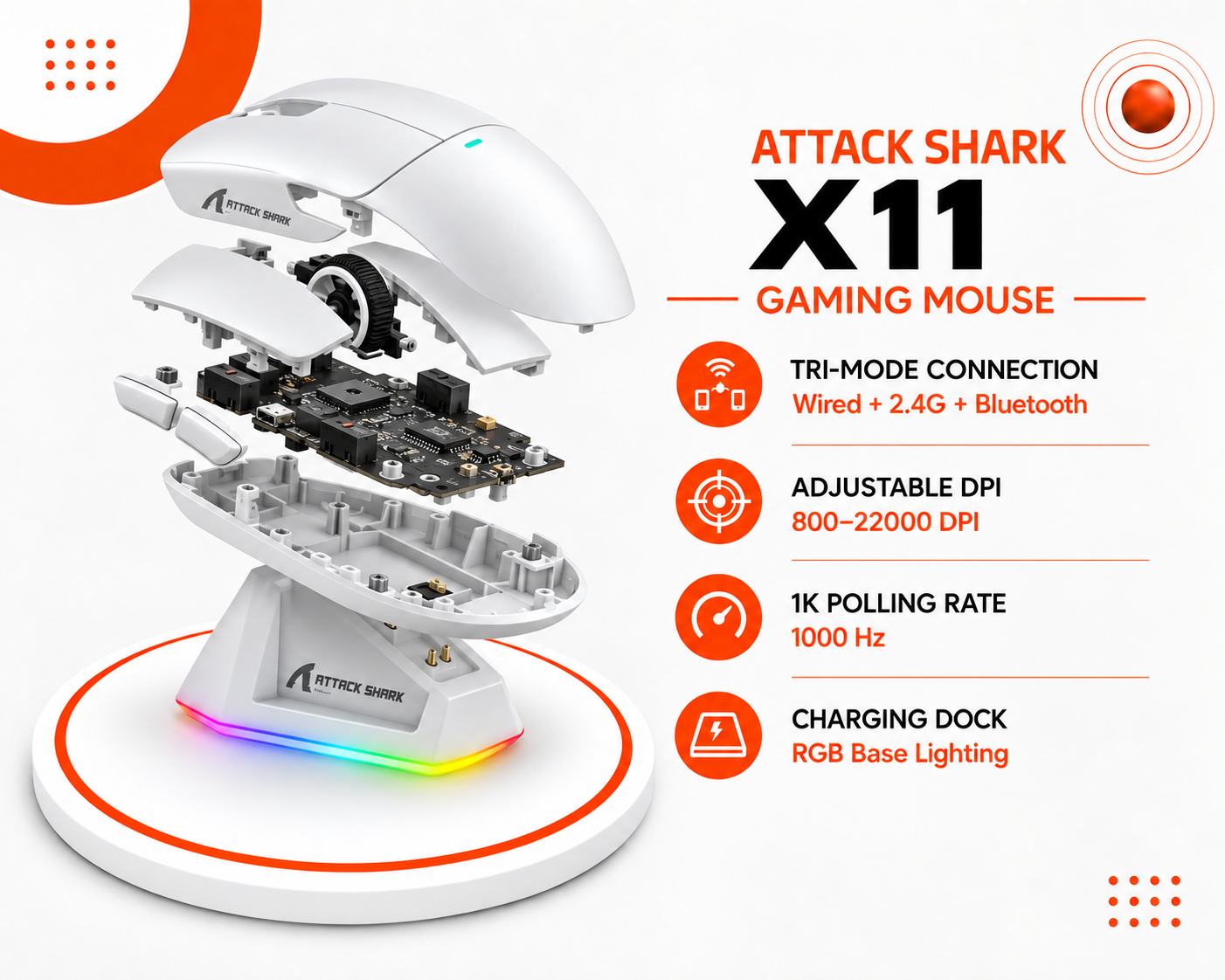 ماوس الألعاب ATTACK SHARK X11