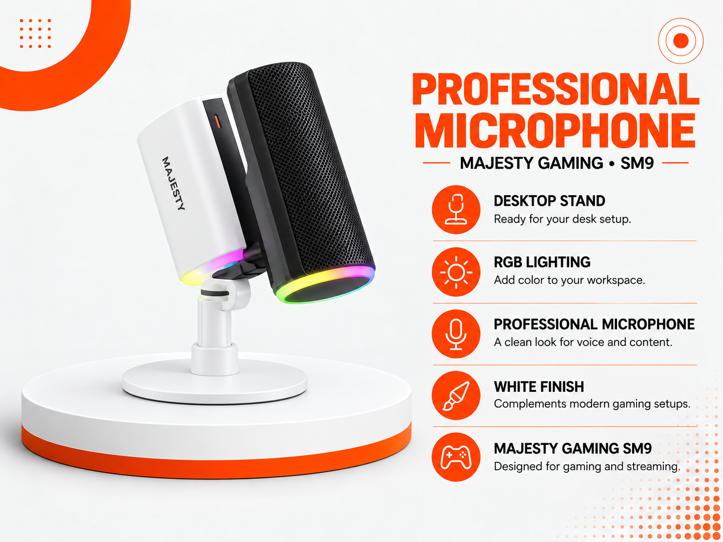 مايكروفون Majesty Gaming SM9 الاحترافي