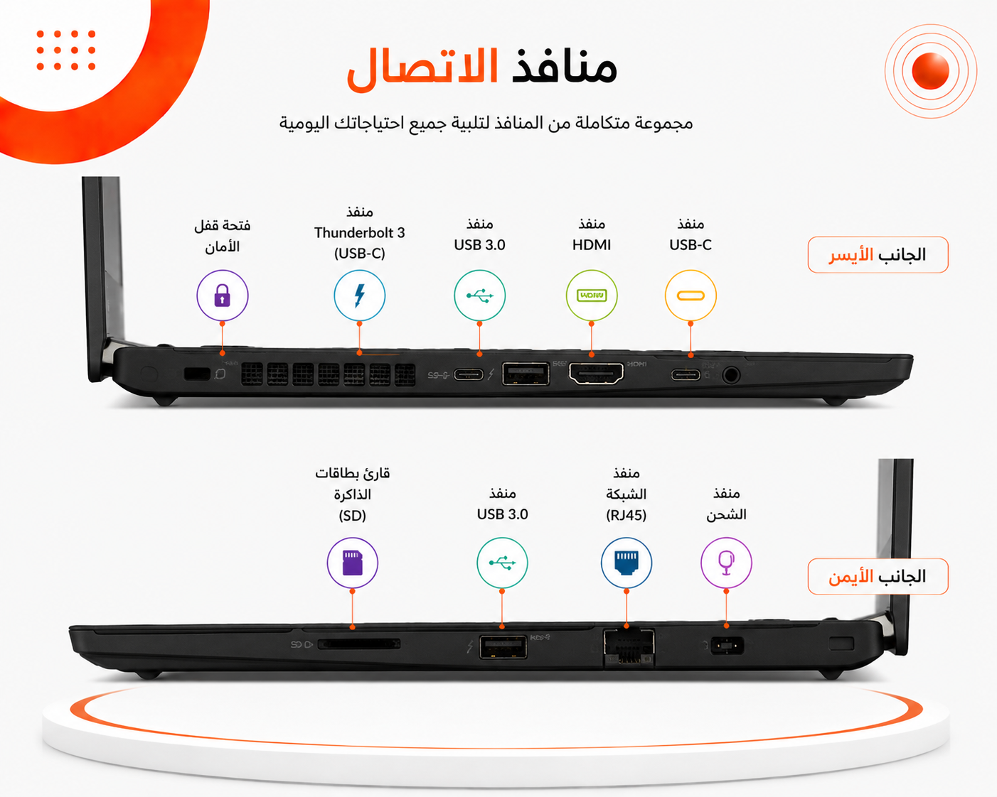 لينوفو ThinkPad T480 - المعالج Intel Core i5 الجيل الثامن - الرام 8GB DDR4 - التخزين 256GB NVMe SSD - كرت الشاشة Intel UHD Graphics 620 - الشاشة 14 إنش FHD  - نظام التشغيل Windows 10 / Windows 11 Pro