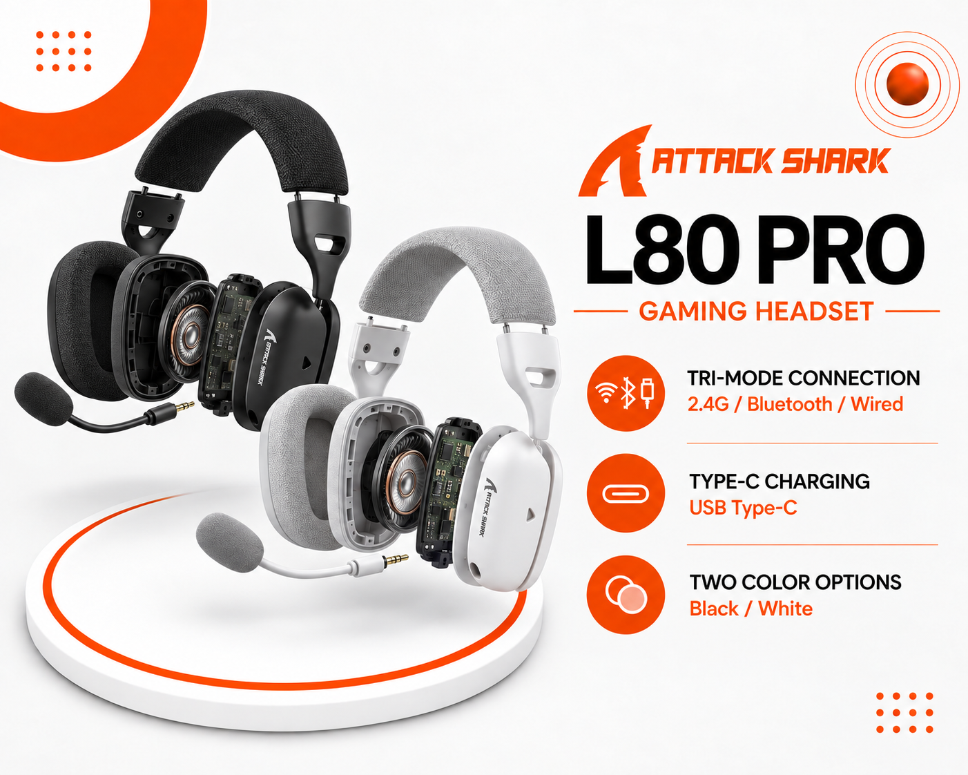 سماعة الألعاب ATTACK SHARK L80 PRO