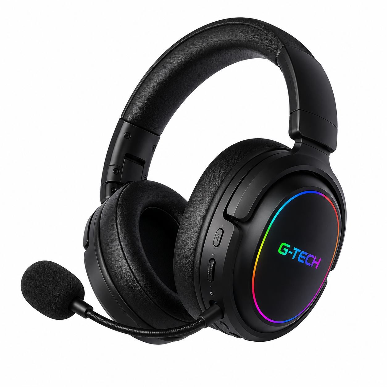 سماعة G-TECH BTH013 - سماعة ألعاب لاسلكية Tri-Mode - اتصال 2.4GHz - Bluetooth 5.3 - اتصال سلكي - مشغلات 50mm - ميكروفون قابل للفصل - بطارية 1200mAh - تشغيل حتى 40 ساعة