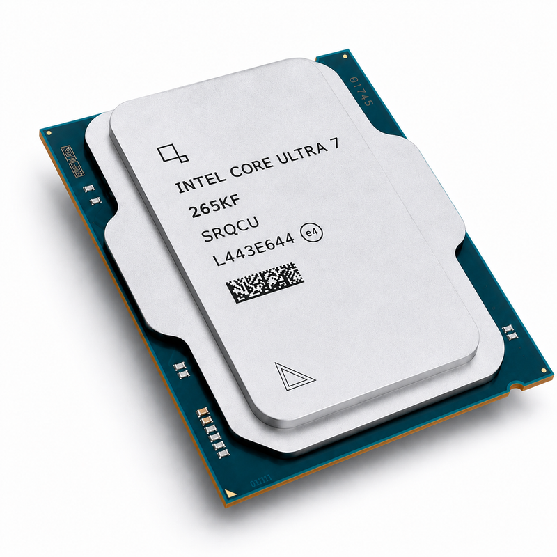 معالج Intel Core Ultra 7 265KF جيل جديد كلياً للأداء العالي الذكي Unlocked، بسرعة تصل إلى 5.50GHz، يحتوي على 20 نواة (8 للأداء و 12 للكفاءة) مع 20 خيط معالجة، كاش 30MB، مدمج بمحرك ذكاء اصطناعي NPU، متوافق مع مقبس LGA 1851 ويدعم ذواكر DDR5(جديد)
