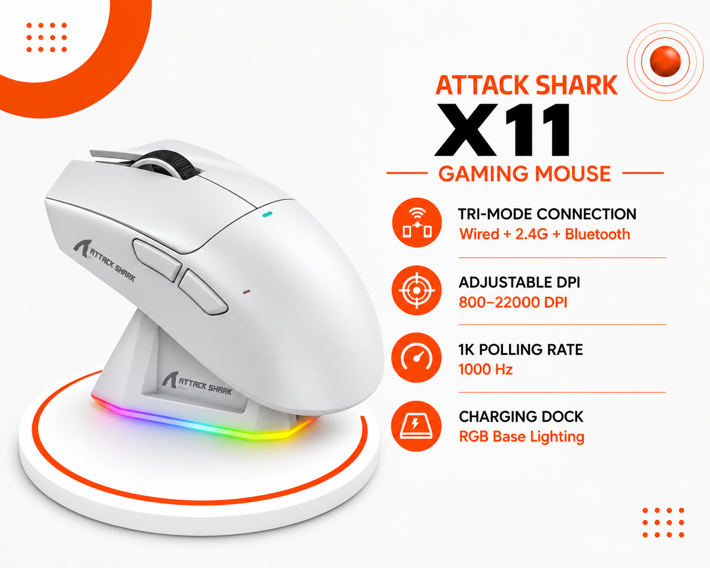 ماوس الألعاب ATTACK SHARK X11