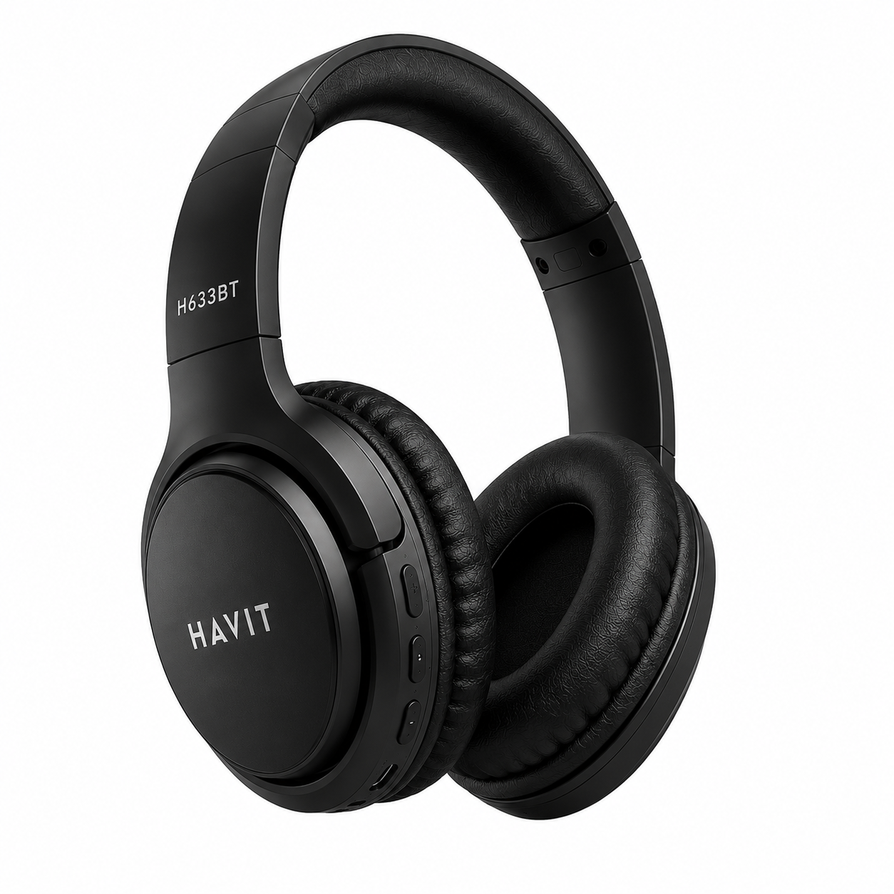 سماعة Havit H633BT - لاسلكية Bluetooth 5.1 - مكبرات صوت 40mm - صوت Stereo مع Deep Bass - بطارية 350mAh - تشغيل حتى 22 ساعة - اتصال بجهازين - AUX 3.5mm - شحن Type-C - تصميم قابل للطي - ميكروفون مدمج