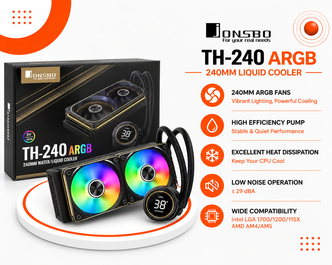مبرد JONSBO TH-240 ARGB