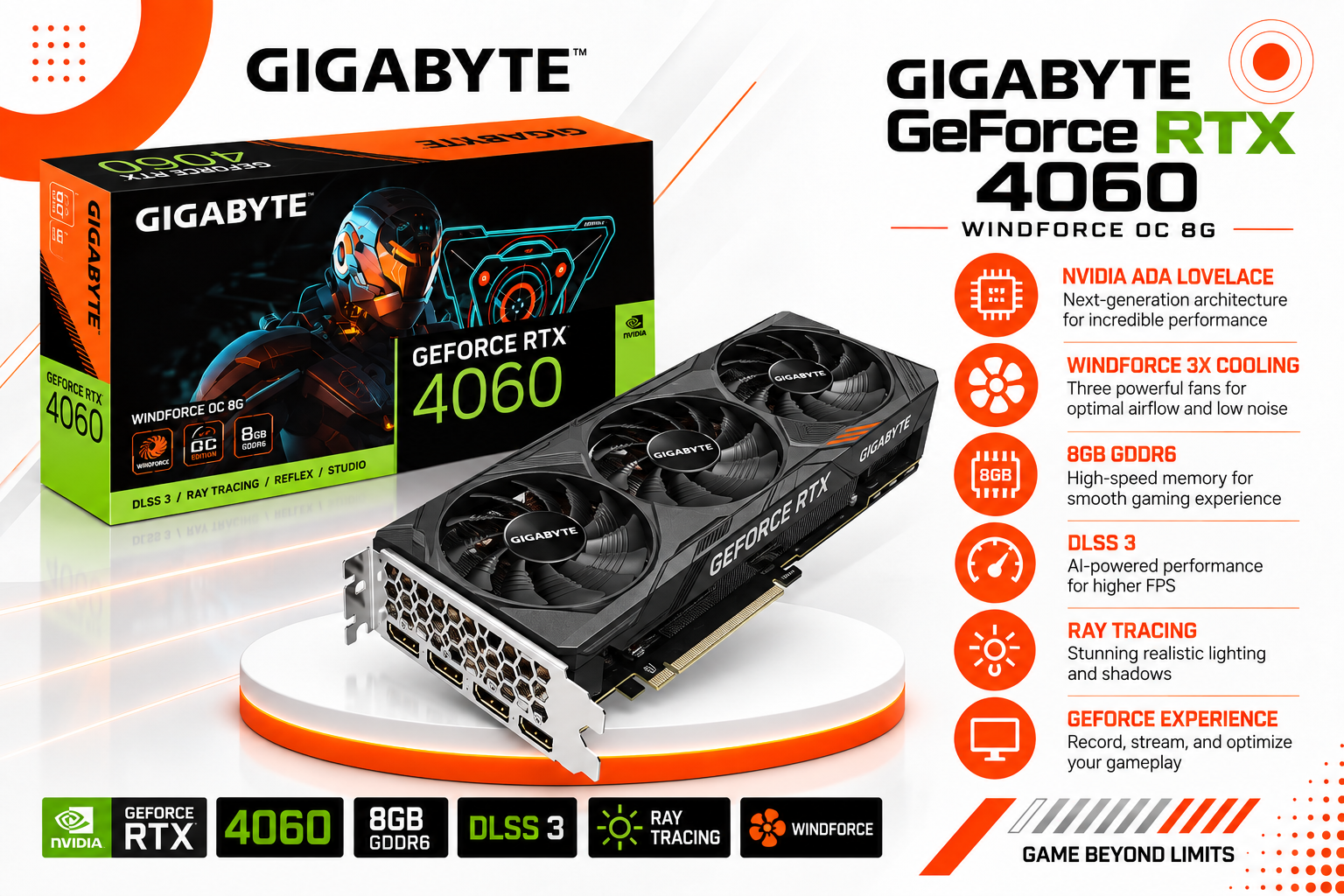 GIGABYTE GeForce RTX 4060 GAMING OC 8G(used)