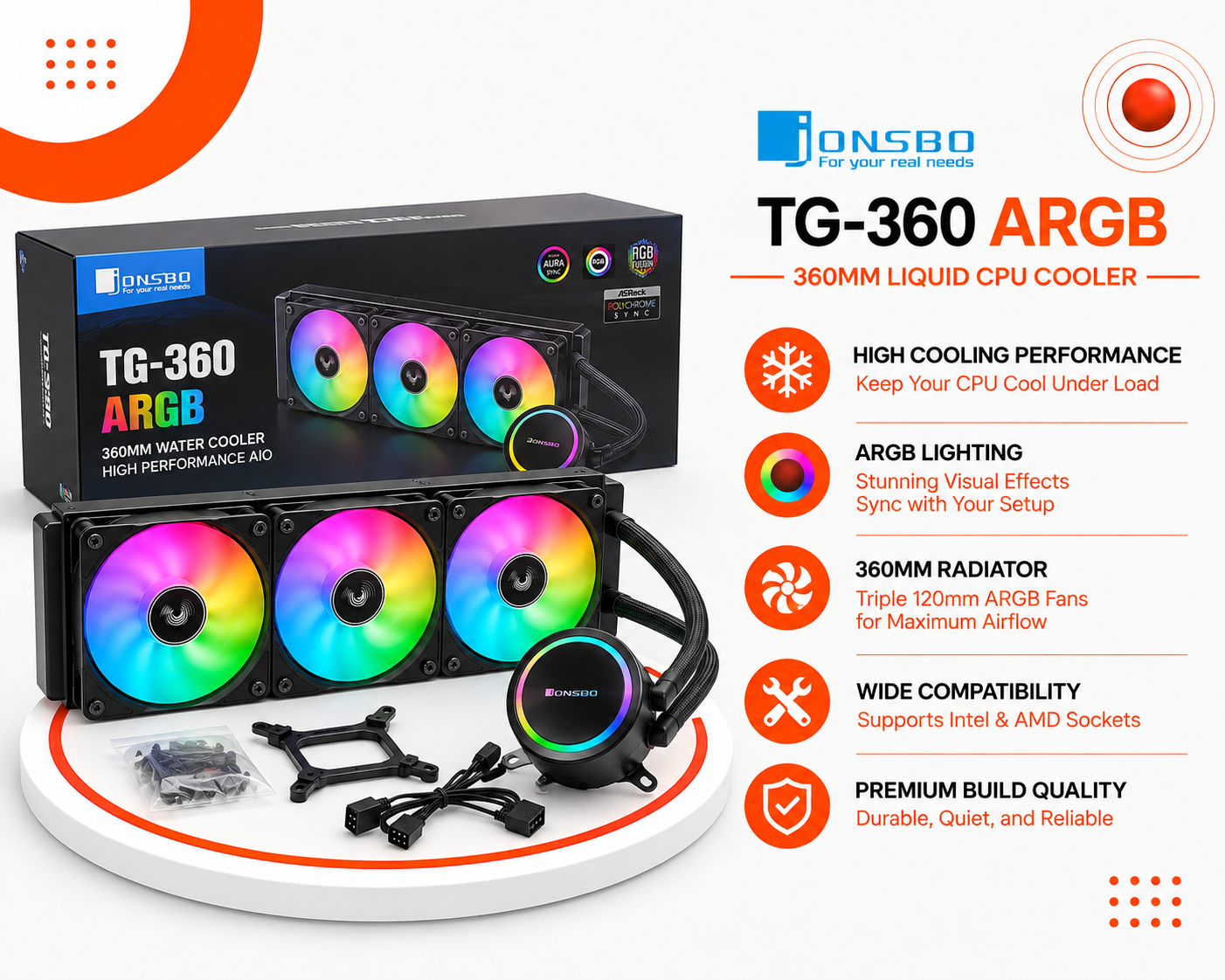 مبرد JONSBO TG-360 ARGB 360mm