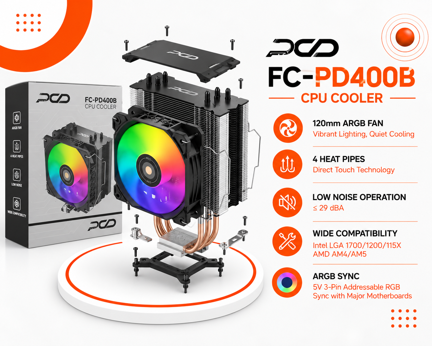 مبرد المعالج PCD FC-PD400B CPU Cooler