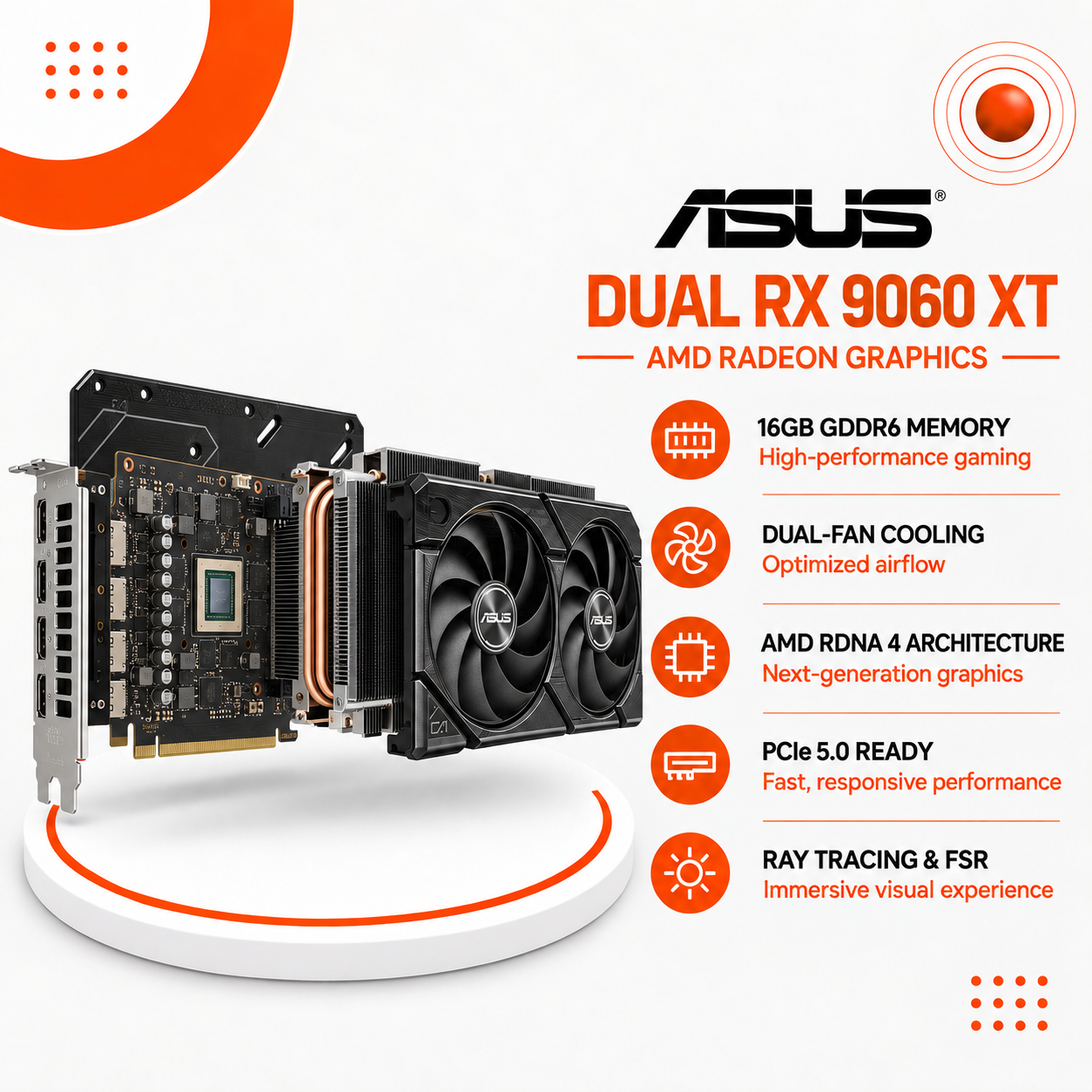 ASUS Dual Radeon RX 9060 XT 16GB GDDR6
