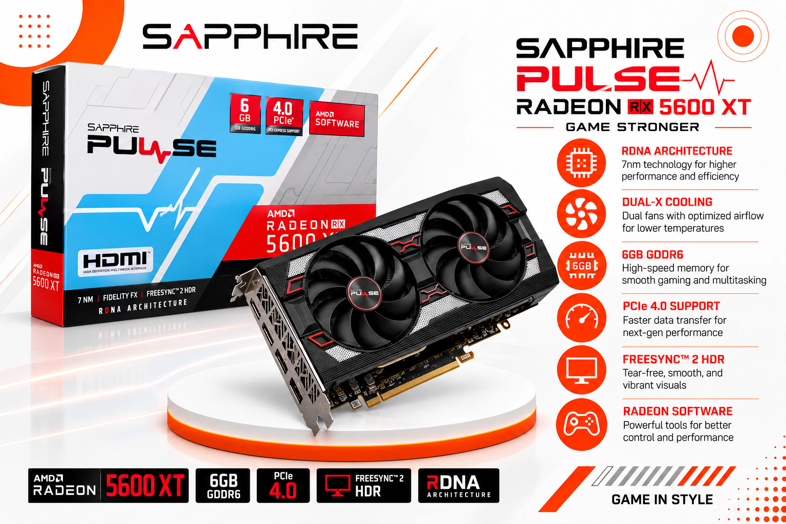 SAPPHIRE PULSE Radeon RX 5600 XT 6GB(used)