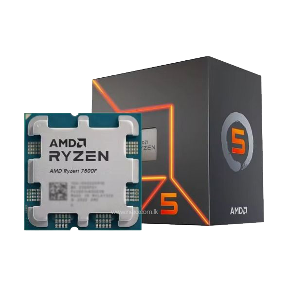 معالج AMD Ryzen 5 7500F جيل جديد لمنصة AM5، بسرعة تصل إلى 5.0GHz عبر تقنية Max Boost، سداسي النواة (6-Cores) مع 12 خيط معالجة، ذاكرة كاش إجمالية 38MB (L2+L3)، يدعم ذواكر DDR5 وأحدث تقنيات PCIe 5.0 (بدون كرت شاشة مدمج) (جديد)
