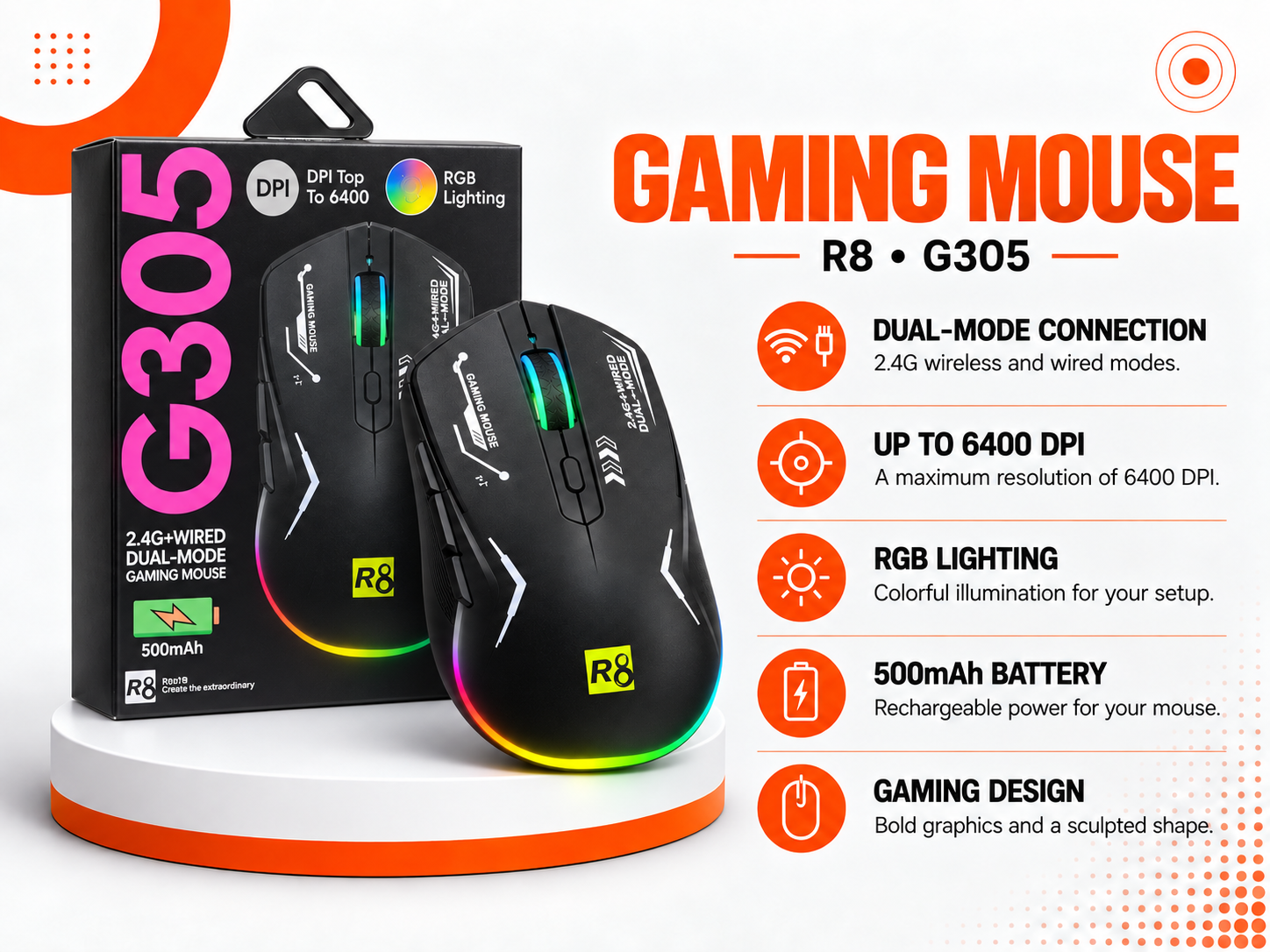 ماوس R8 G305 Gaming Mouse