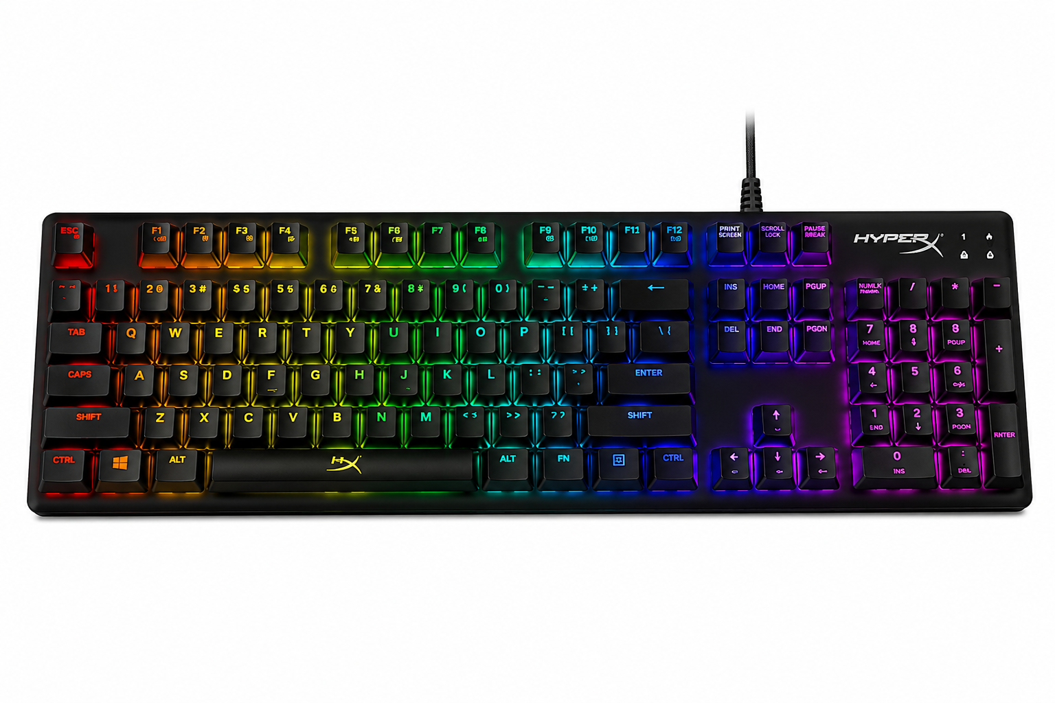 HyperX Alloy Origins - كيبورد ميكانيكي Full-Size - 104 مفتاح - HyperX Mechanical Switches - هيكل ألمنيوم - RGB - N-Key Rollover - USB-C