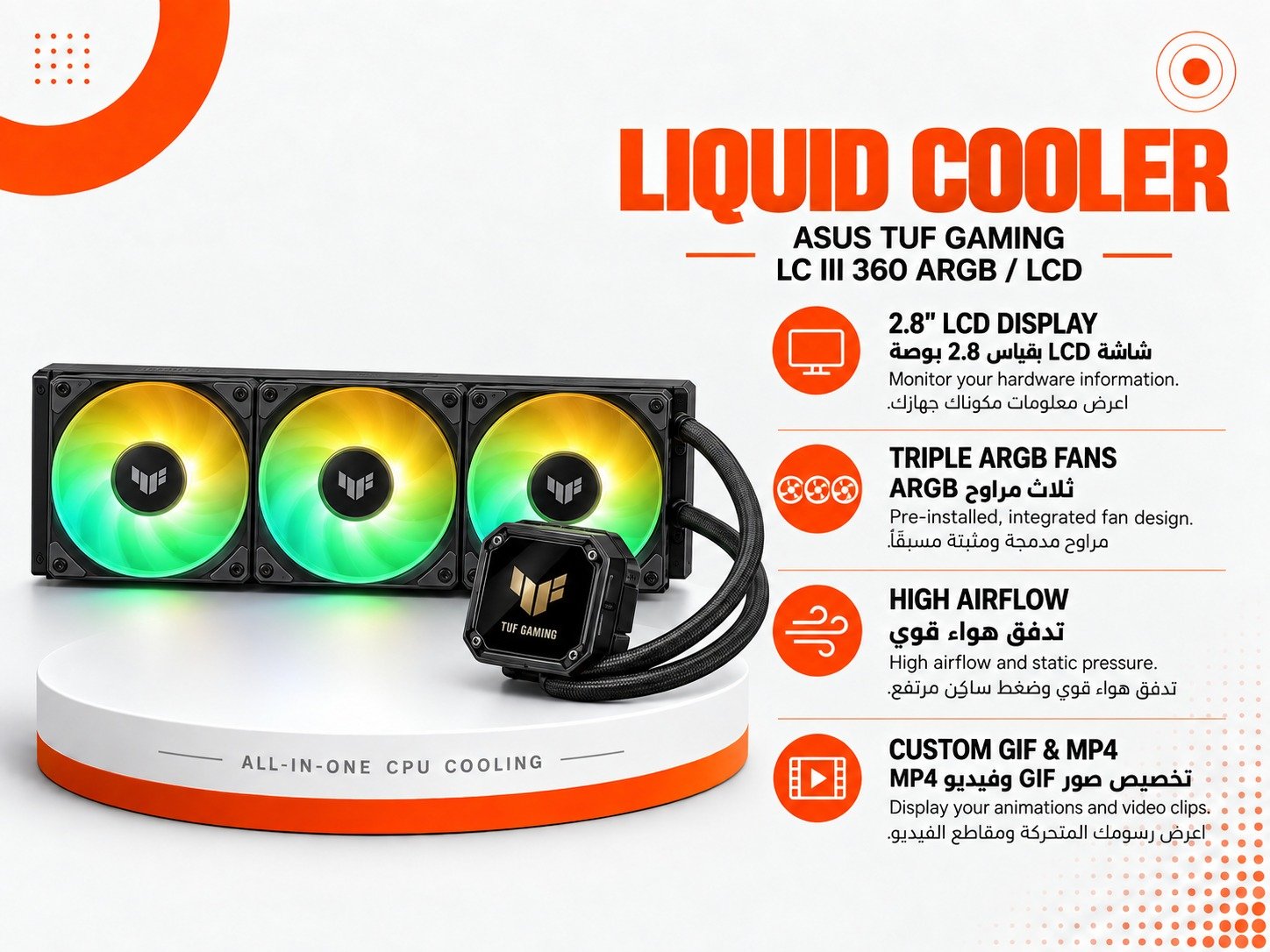 ASUS TUF Gaming LC III 360 ARGB LCD – Liquid CPU Cooler