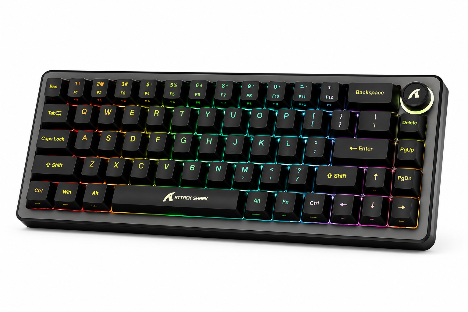 Attack Shark X68 Pro HE - كيبورد ألعاب مغناطيسي لاسلكي - 66 زر - 8000Hz - Rapid Trigger - Tri-Mode - هيكل ألمنيوم - RGB - بطارية 5000mAh