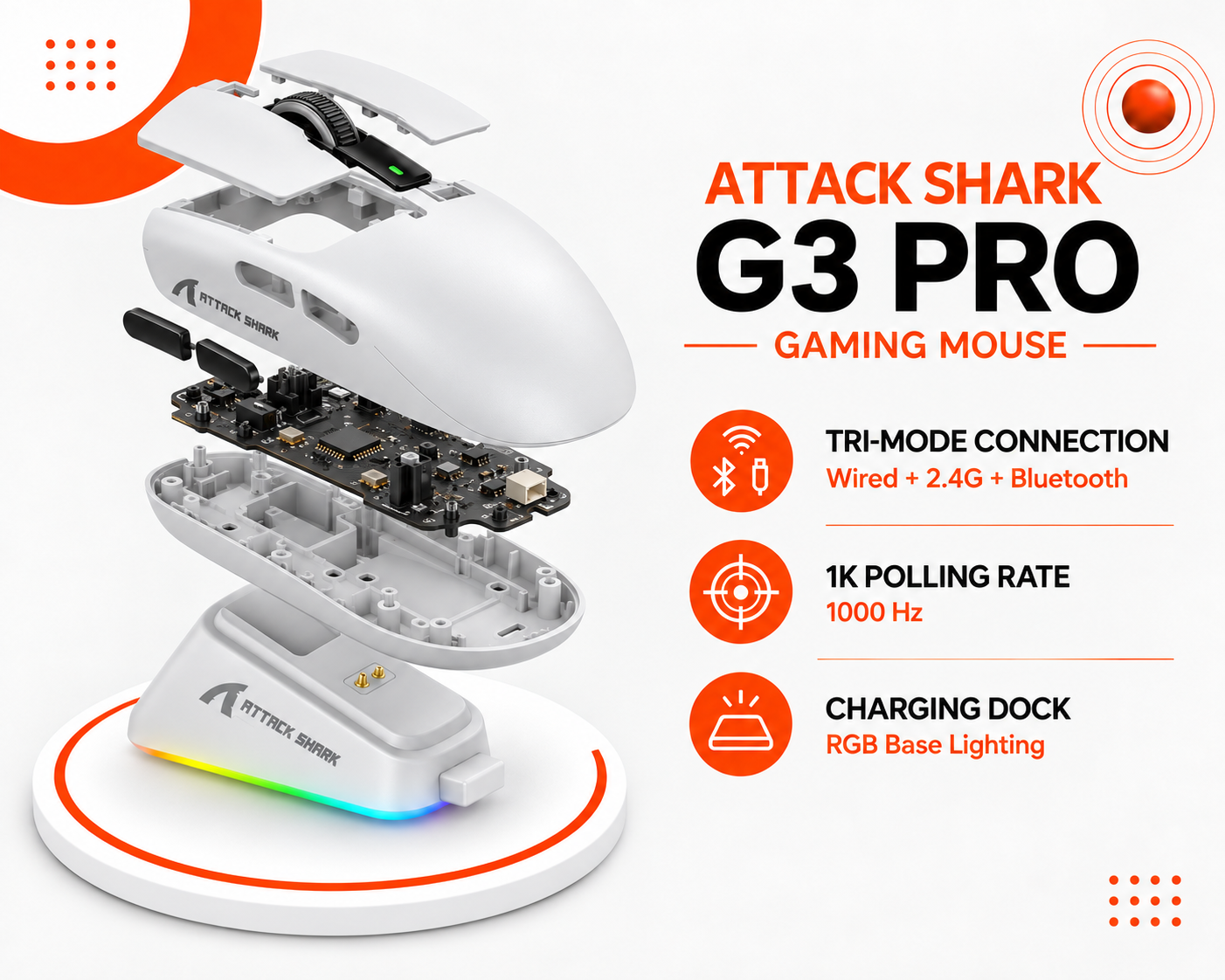 ماوس الألعاب ATTACK SHARK G3 PRO