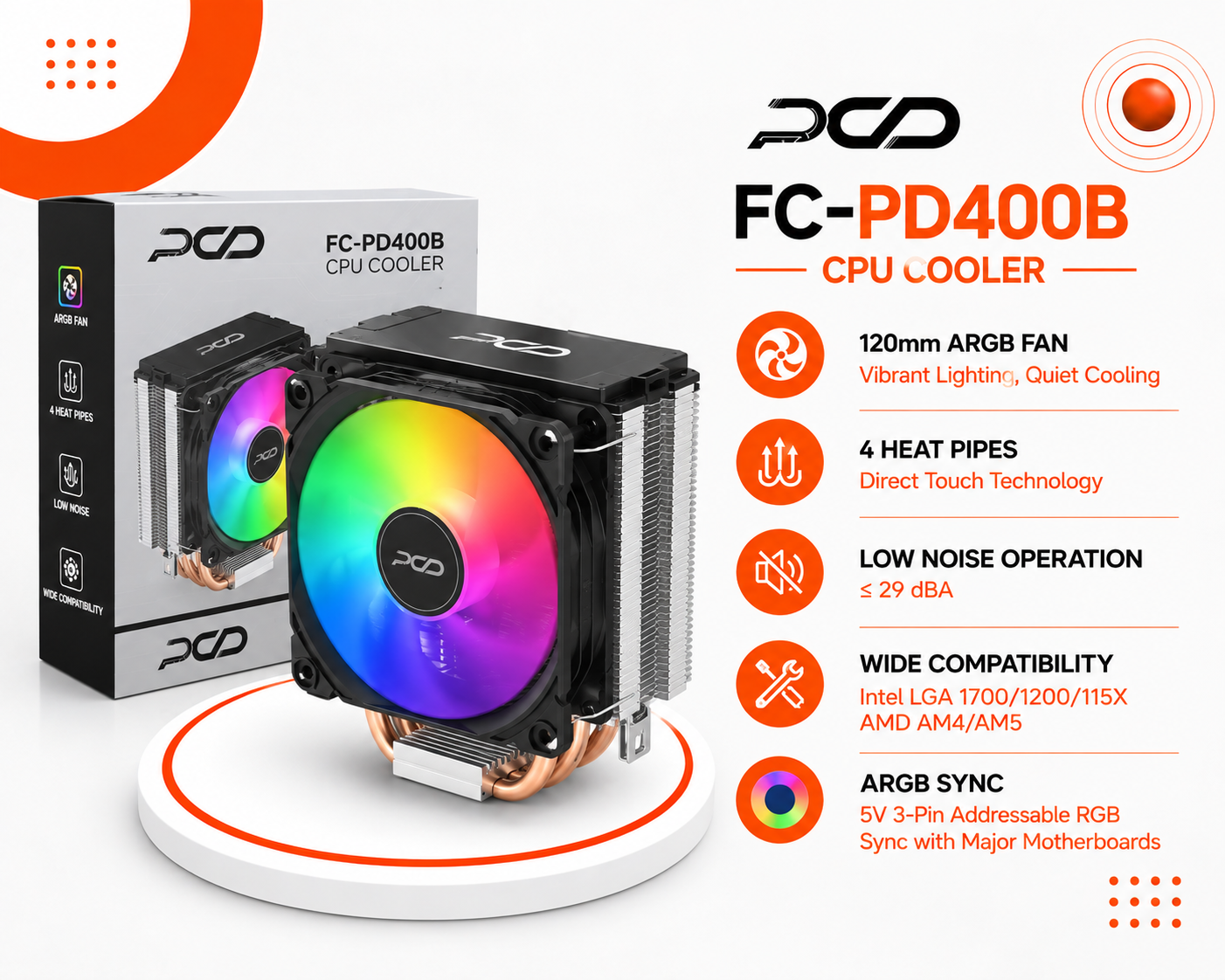مبرد المعالج PCD FC-PD400B CPU Cooler