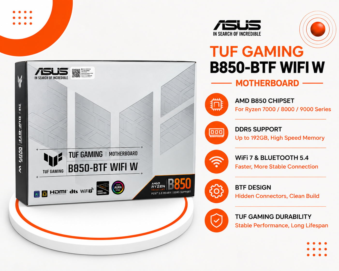 اللوحة الأم ASUS TUF GAMING B850-BTF WIFI W