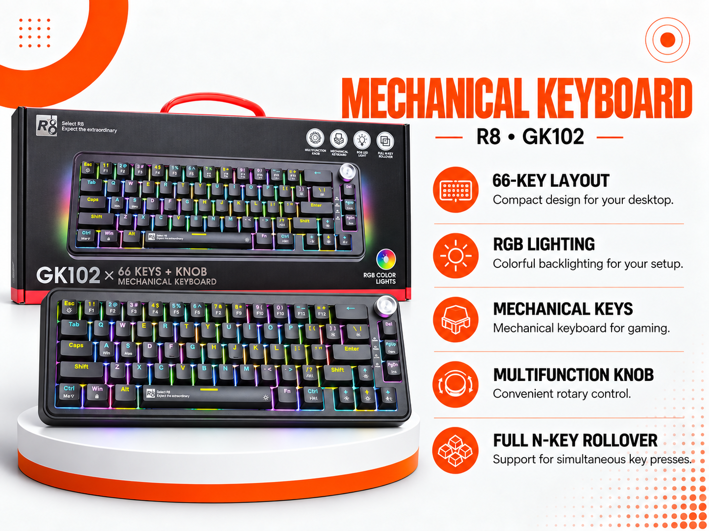 كيبورد R8 GK102 Mechanical Gaming Keyboard