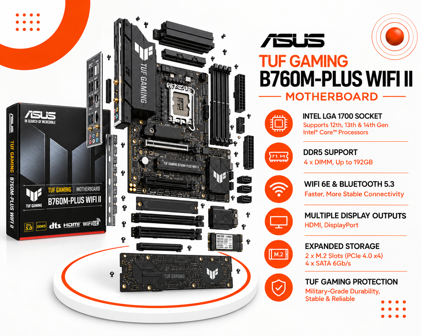 اللوحة الأم ASUS TUF GAMING B760M-PLUS WIFI II