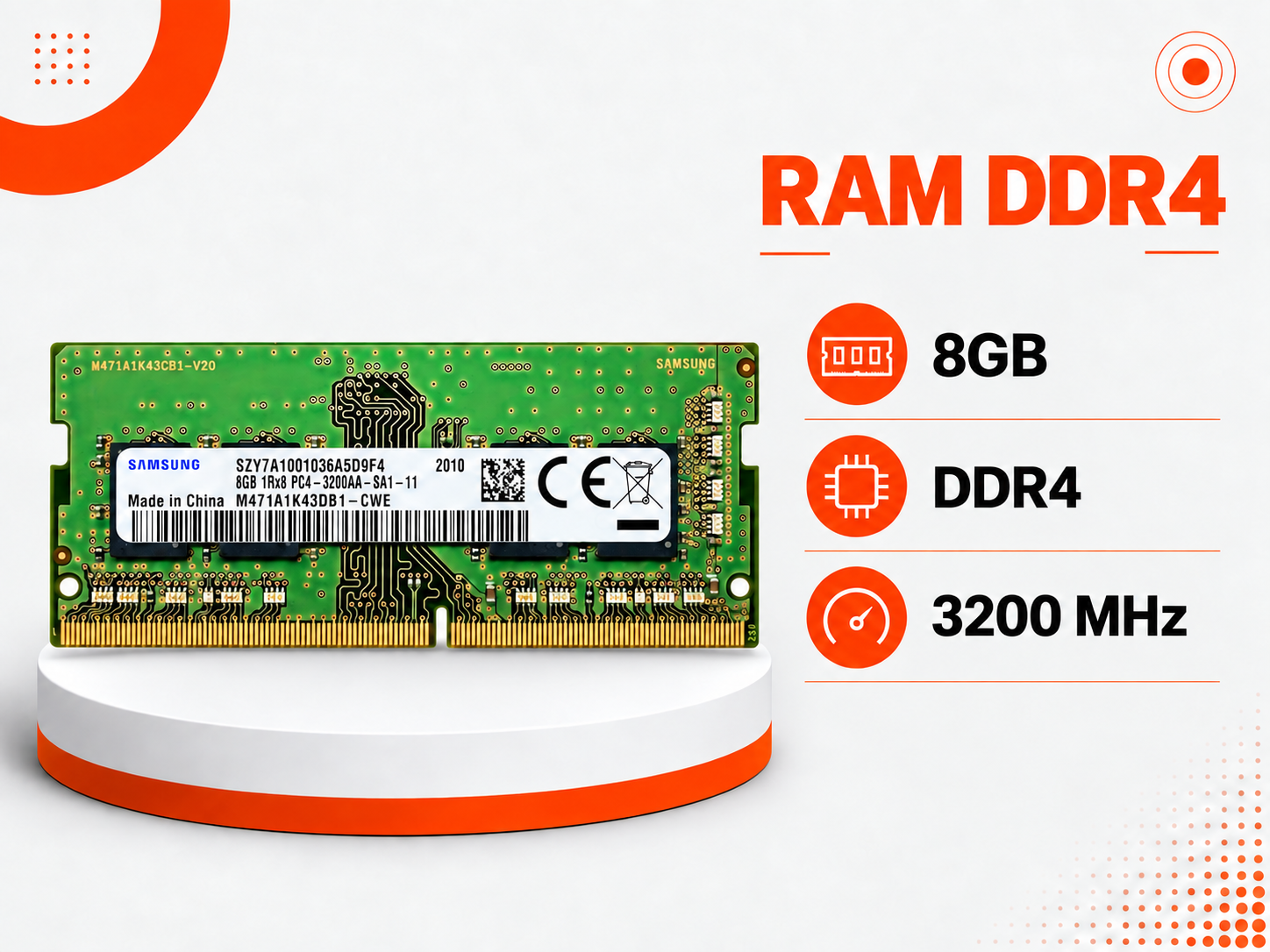 ذاكرة رام Samsung DDR4 سعة 8GB