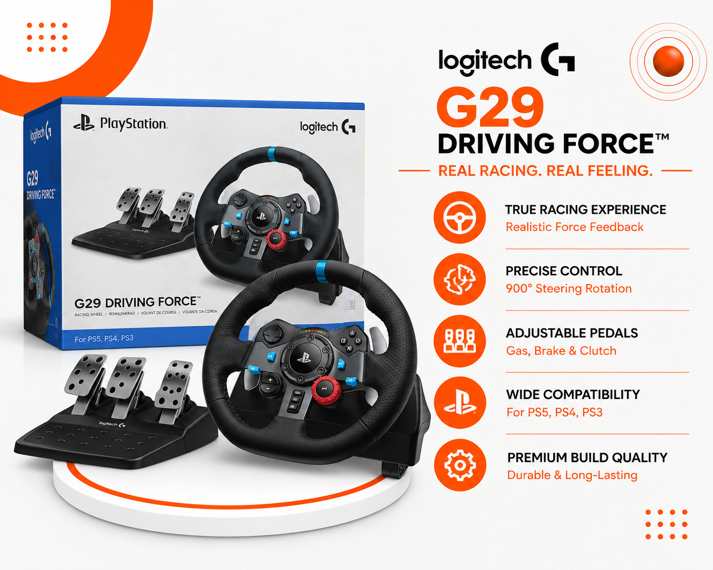 لوحات قيادة لوجيتك G29 + ناقل حركة Driving Force