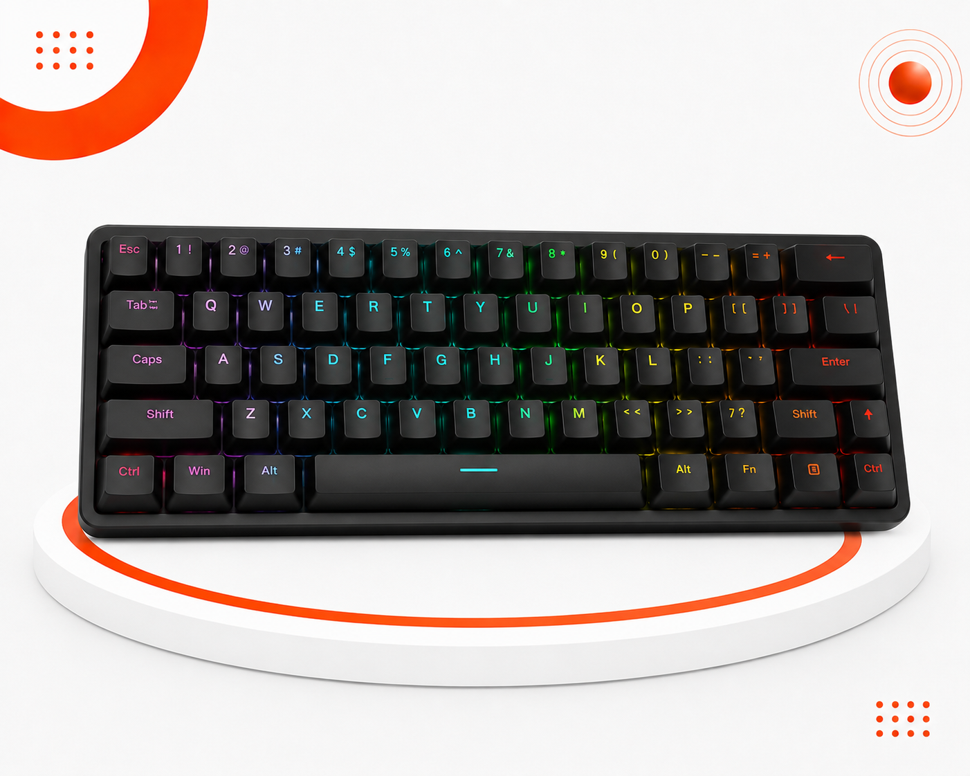 E-YOOSO HZ-68 Magnetic Gaming Keyboard - كيبورد مغناطيسي Hall Effect - تصميم 65% بـ 68 مفتاح - معدل استجابة 8000Hz - Rapid Trigger - نقطة تفعيل قابلة للتعديل 0.1–4.0mm - Hot-Swap - أغطية PBT Double-Shot - اتصال USB-C - إضاءة RGB Per-Key