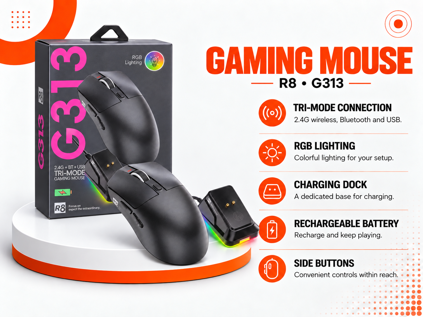ماوس R8 G313 Gaming Mouse