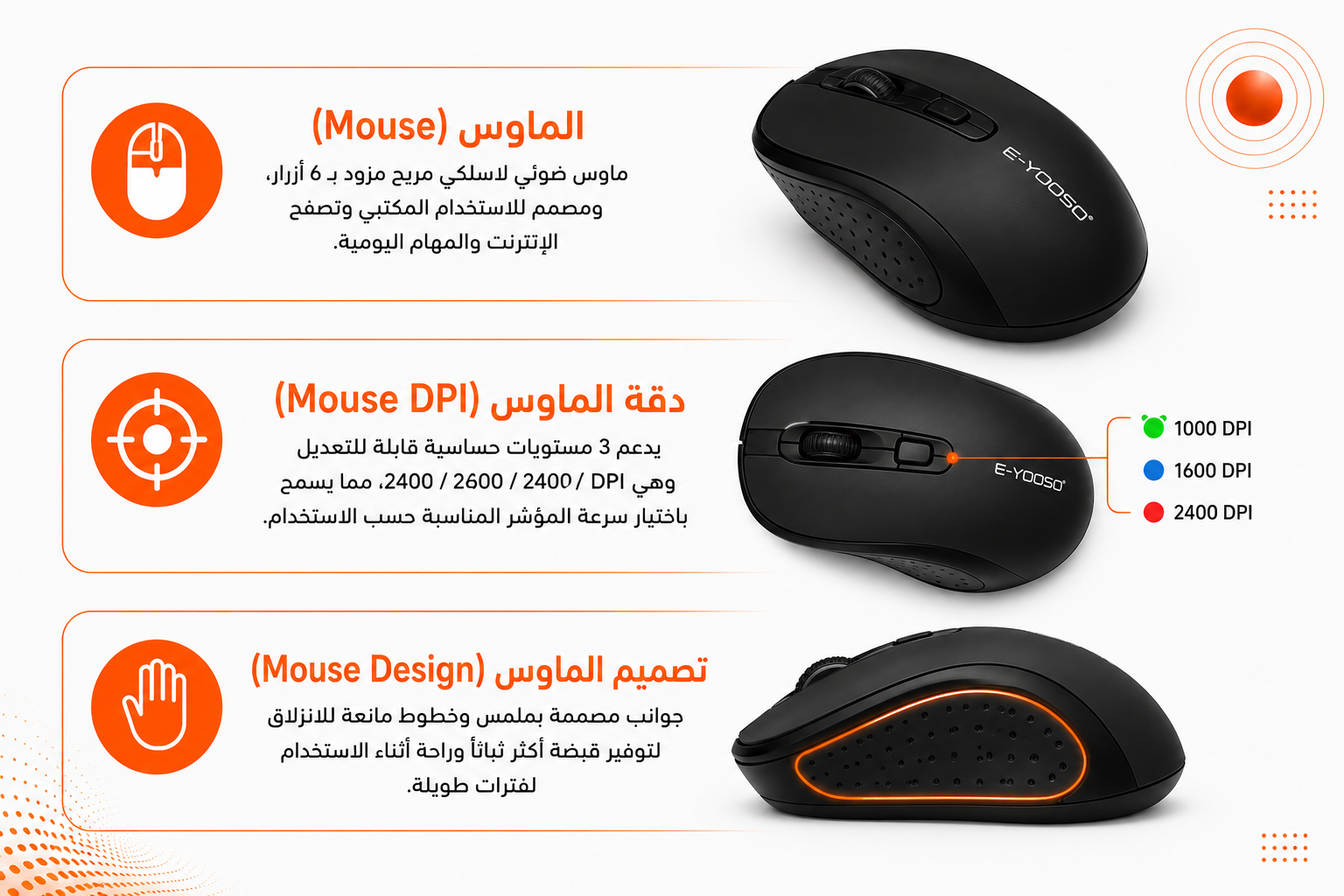 E-YOOSO E787 Wireless Keyboard & Mouse Combo - كيبورد كامل الحجم Full-Size - اتصال لاسلكي 2.4GHz - مستقبل USB Nano - لوحة أرقام Numpad - مفاتيح Silent Quiet Touch - مسند معصم مدمج - مقاوم لرذاذ السوائل - ماوس لاسلكي 6 أزرار -  - اللون أسود