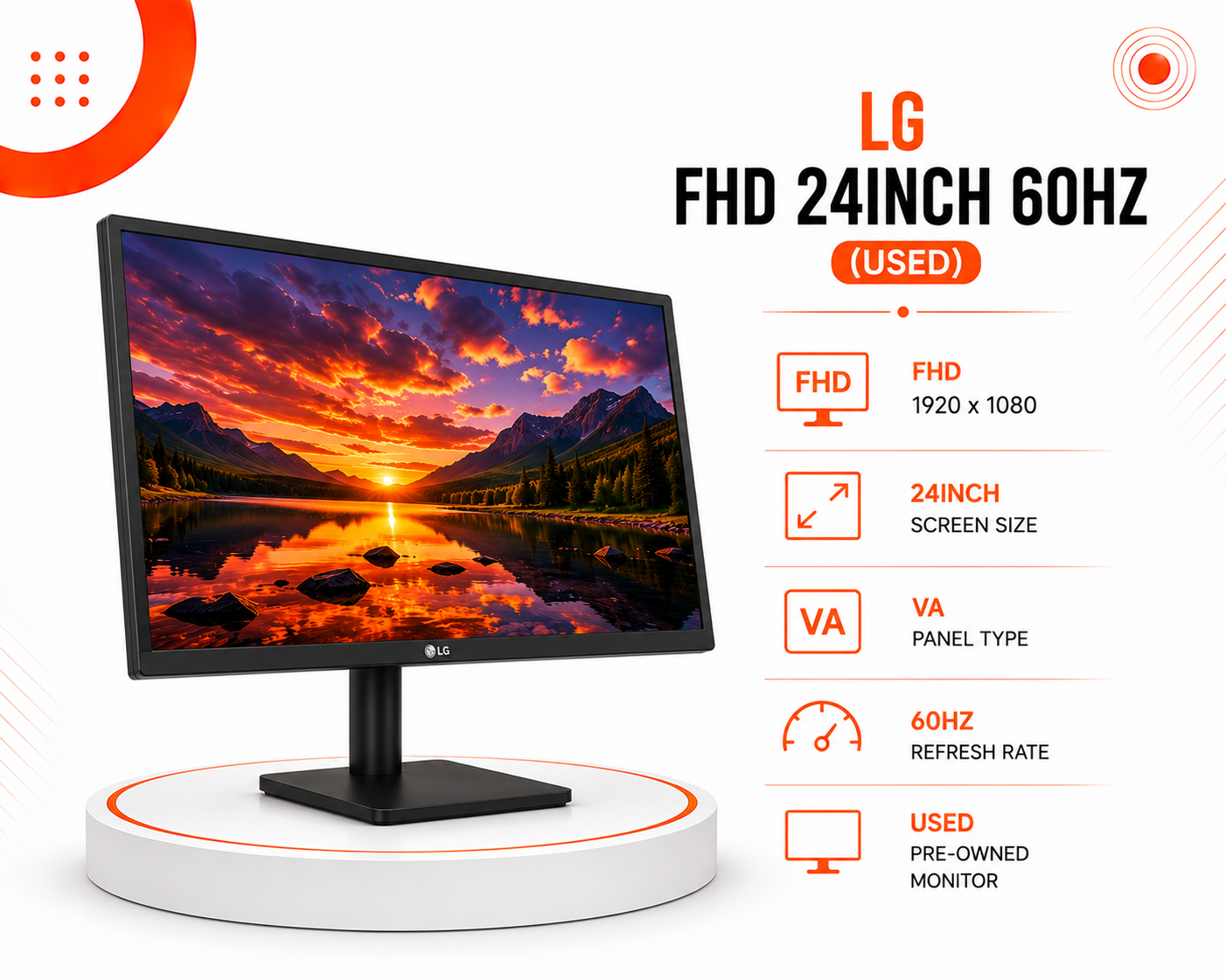 LG FHD 24INCH 60HZ (USED)