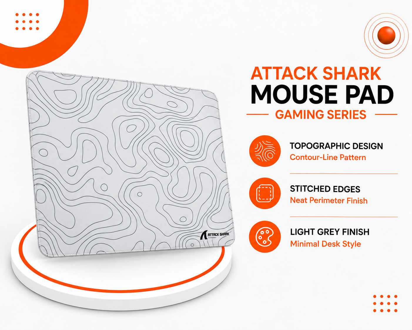 ماوس باد ATTACK SHARK للألعاب – مقاس 60 × 30 سم