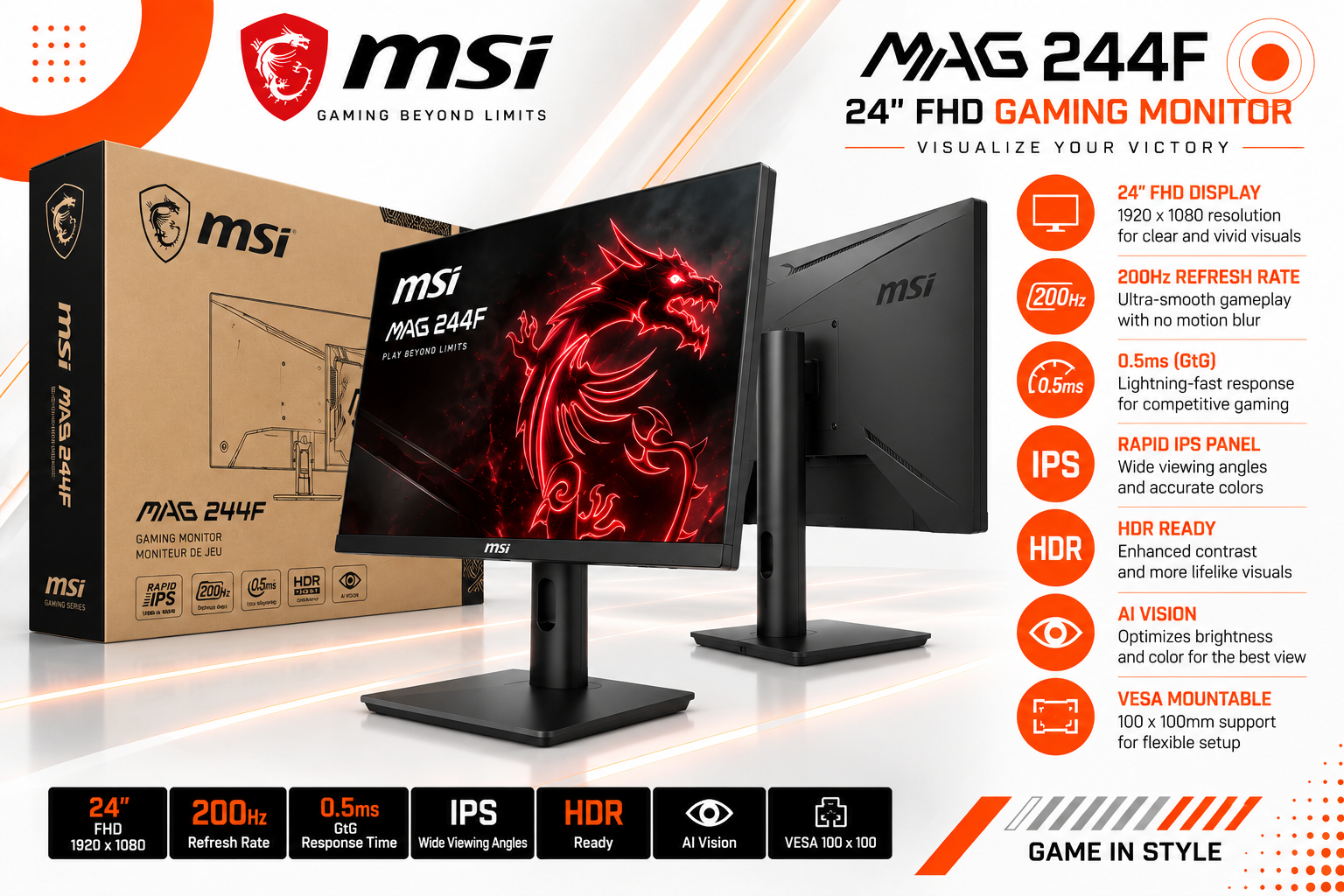 MSI MAG 244F Gaming Monitor
