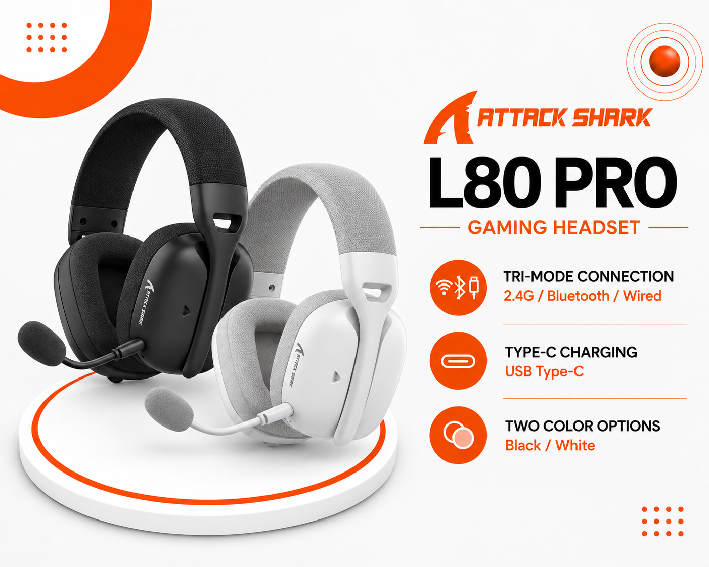 سماعة الألعاب ATTACK SHARK L80 PRO