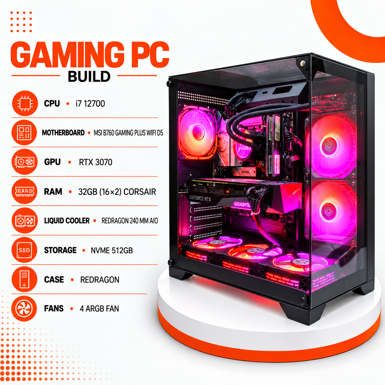 تجميعة Gaming PC Intel Core i7-12700 + RTX 3070