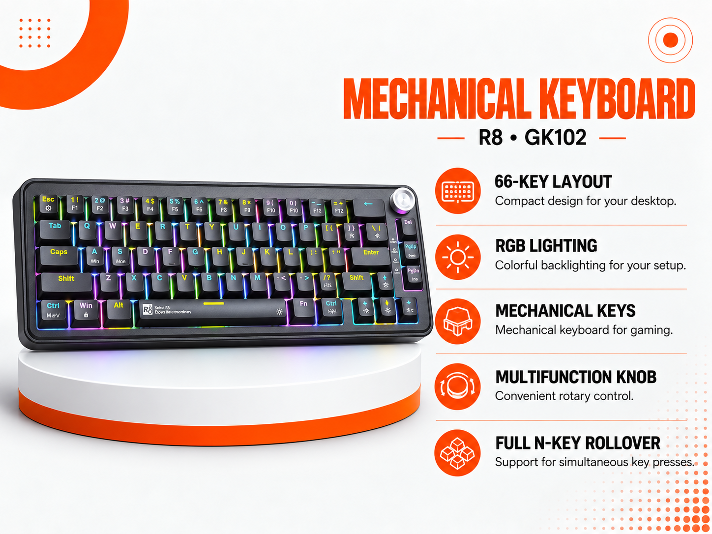 كيبورد R8 GK102 Mechanical Gaming Keyboard