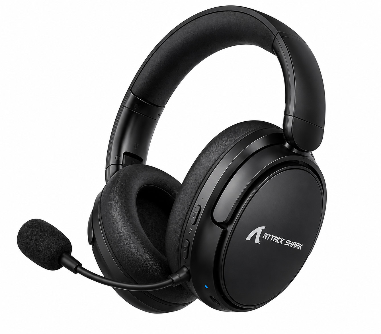 سماعة Attack Shark G500 - لاسلكية Bluetooth 5.3 - مشغلات 40mm - صوت محيطي 360° - Hybrid ANC - ميكروفون مدمج - اتصال 3.5mm - بطارية أكثر من 20 ساعة - USB-C - وزن 210g