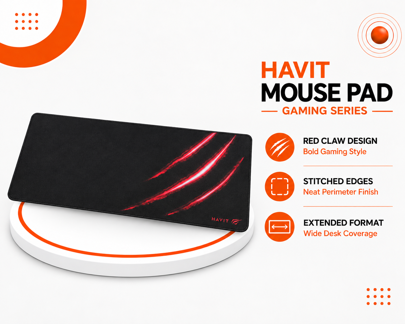 ماوس باد HAVIT للألعاب – تصميم Red Claw