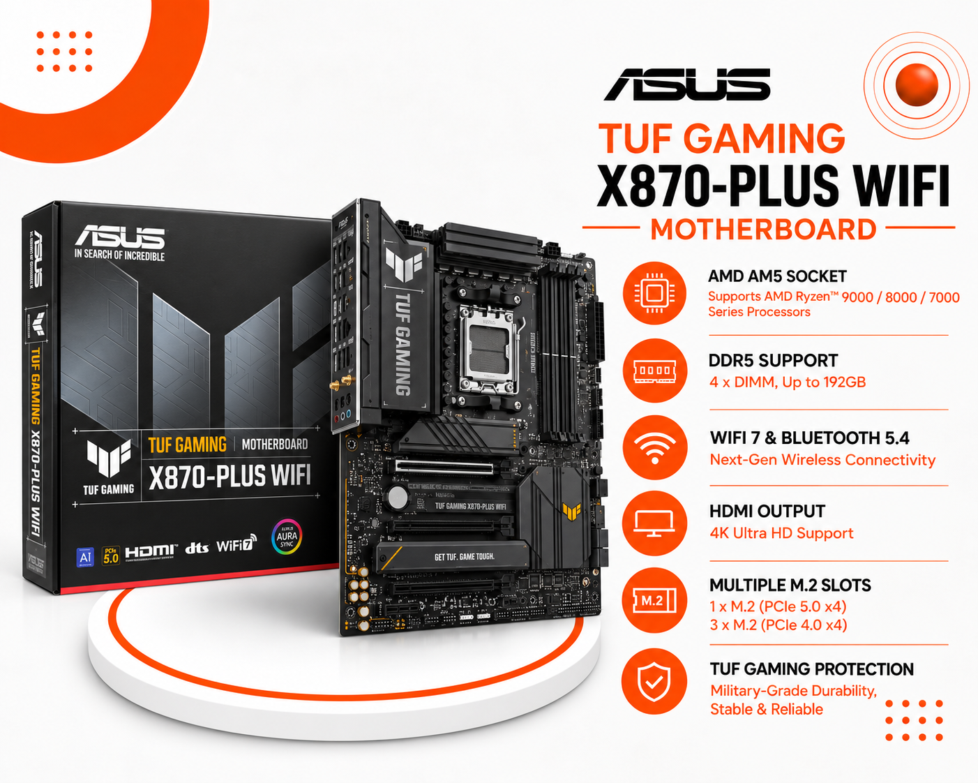 اللوحة الأم ASUS TUF GAMING X870-PLUS WIFI