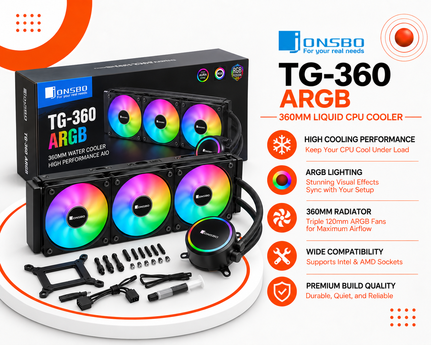 مبرد JONSBO TG-360 ARGB 360mm